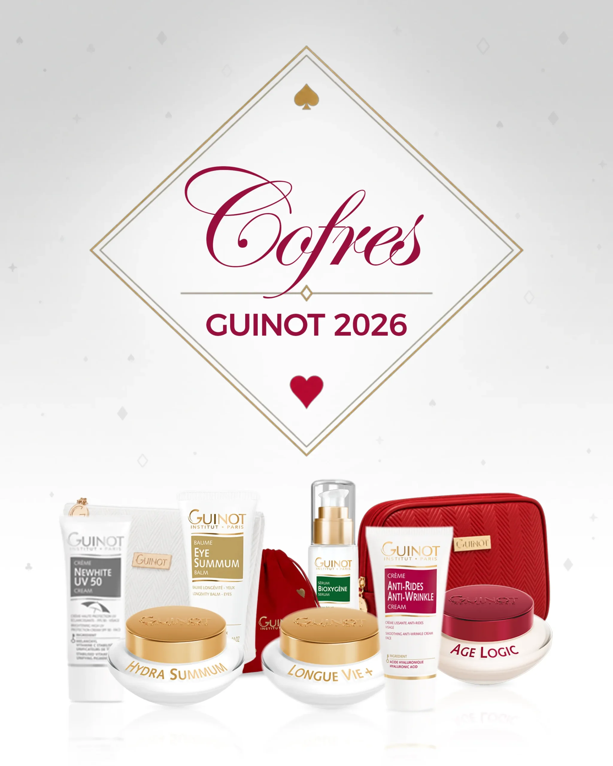 Lote de productos de los cofres Guinot Navidad 2026